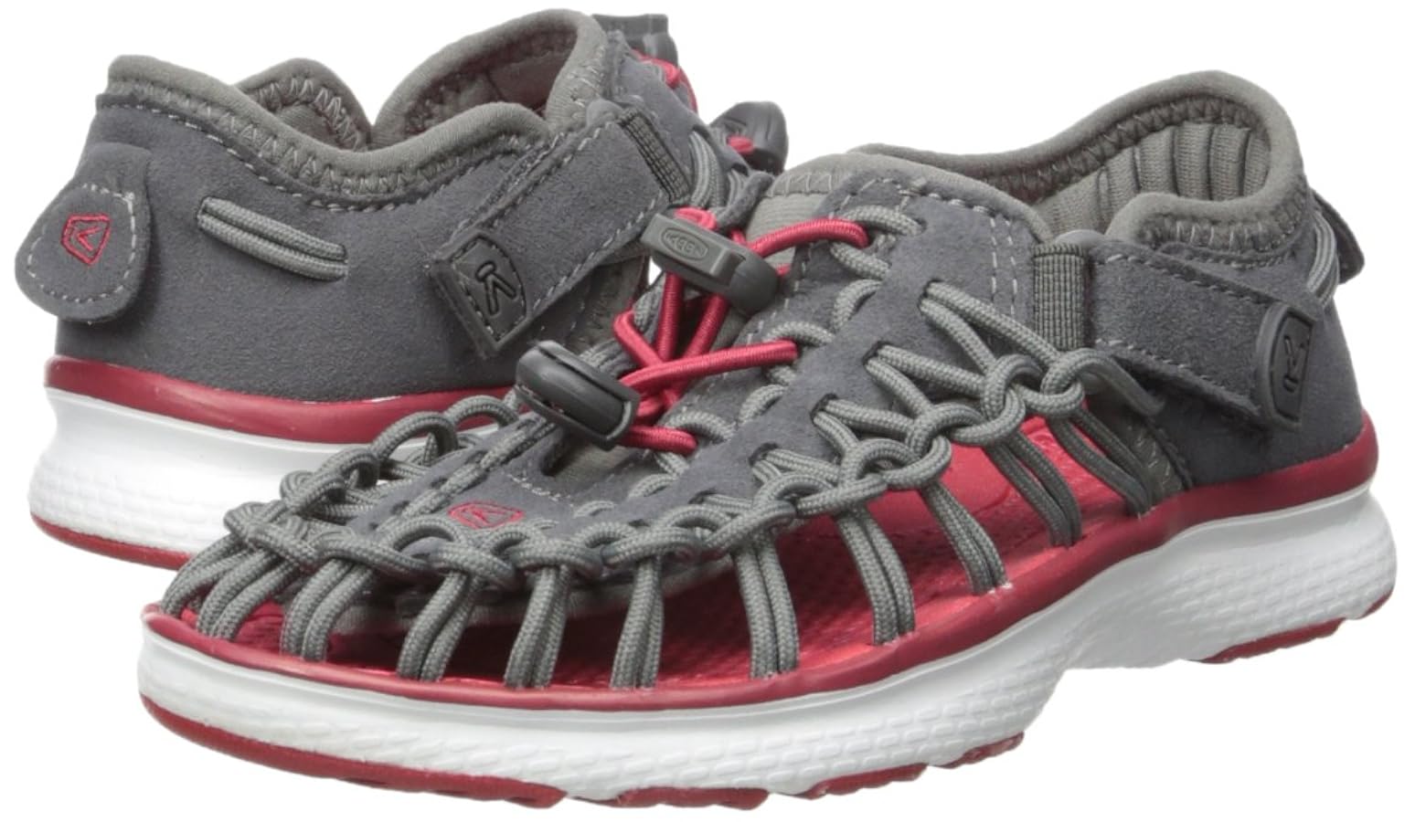 靴 KEEN UNEKE 02 Tango Red/White US 11 Keen Uneek O2 Sport Sandals Magnet/ Tango Red Big Girls Size